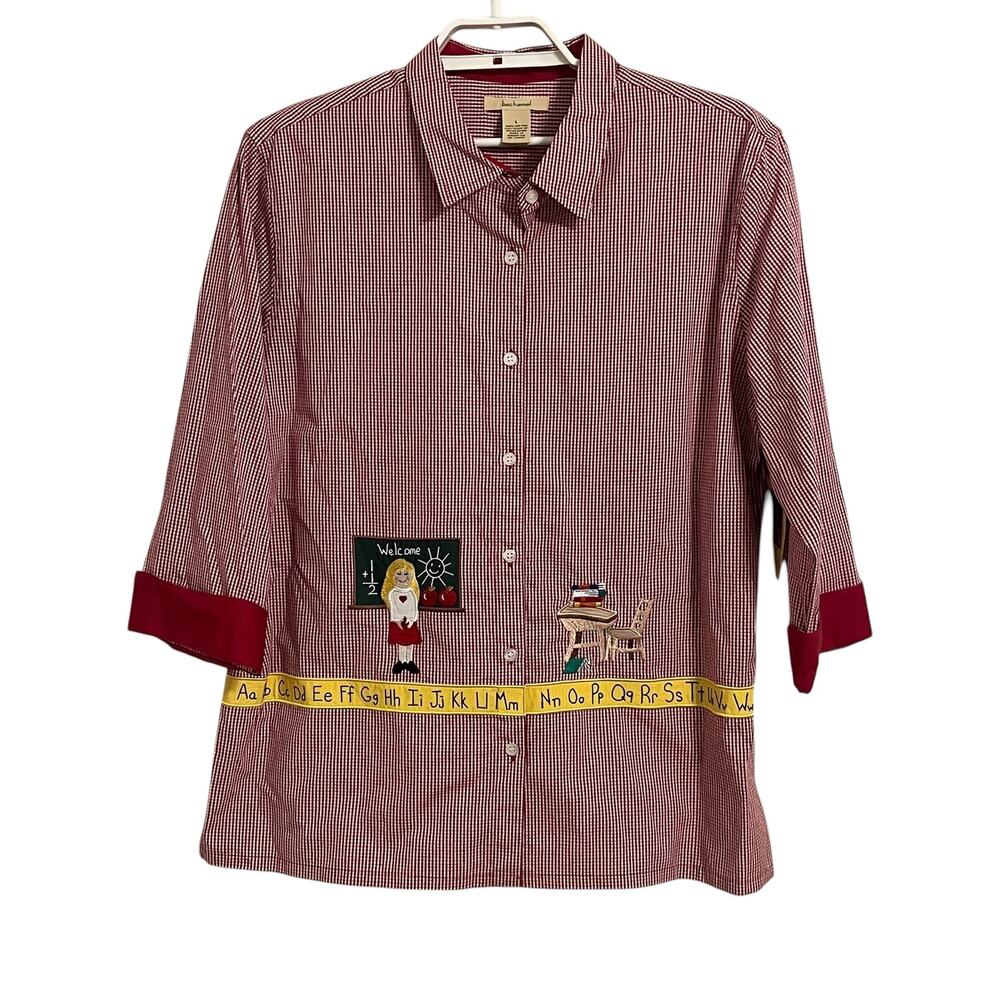Vintage Bechamel Teacher Embroidered Button Down Shirt